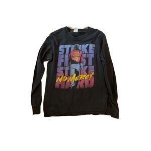 Strike First Strike Hard Long Sleeve Black T-Shirt Mens S